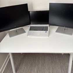 “White IKEA Trotten desk”