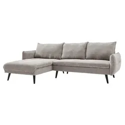 Paris New Modern Gray Fabric Sectional Sofa with Left-Facing Chaise Lounge
