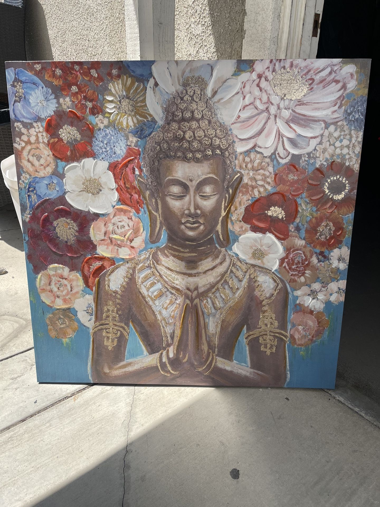 Beautiful Zen Buddha Floral Canvas Art