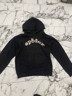 Black rhine stone spider hoodie