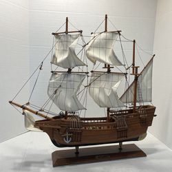 Mayflower Ship Model, Vintage Wood Ship Model, Vintage Mayflower, 22” Long x 20x4