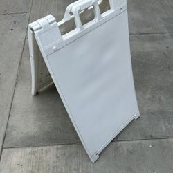 Deluxe A Frame Sidewalk Curb Sign Portable Folding Double Sided Display with Quick Change System for Store Signs, White