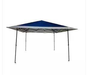 Camping 13 ft. x 13 ft. Blue Top Black Frame Extended Eaves 1-Up Technology with Dual Braced Ceiling