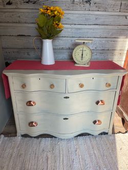 Solid wood creamy white shabby chic dresser