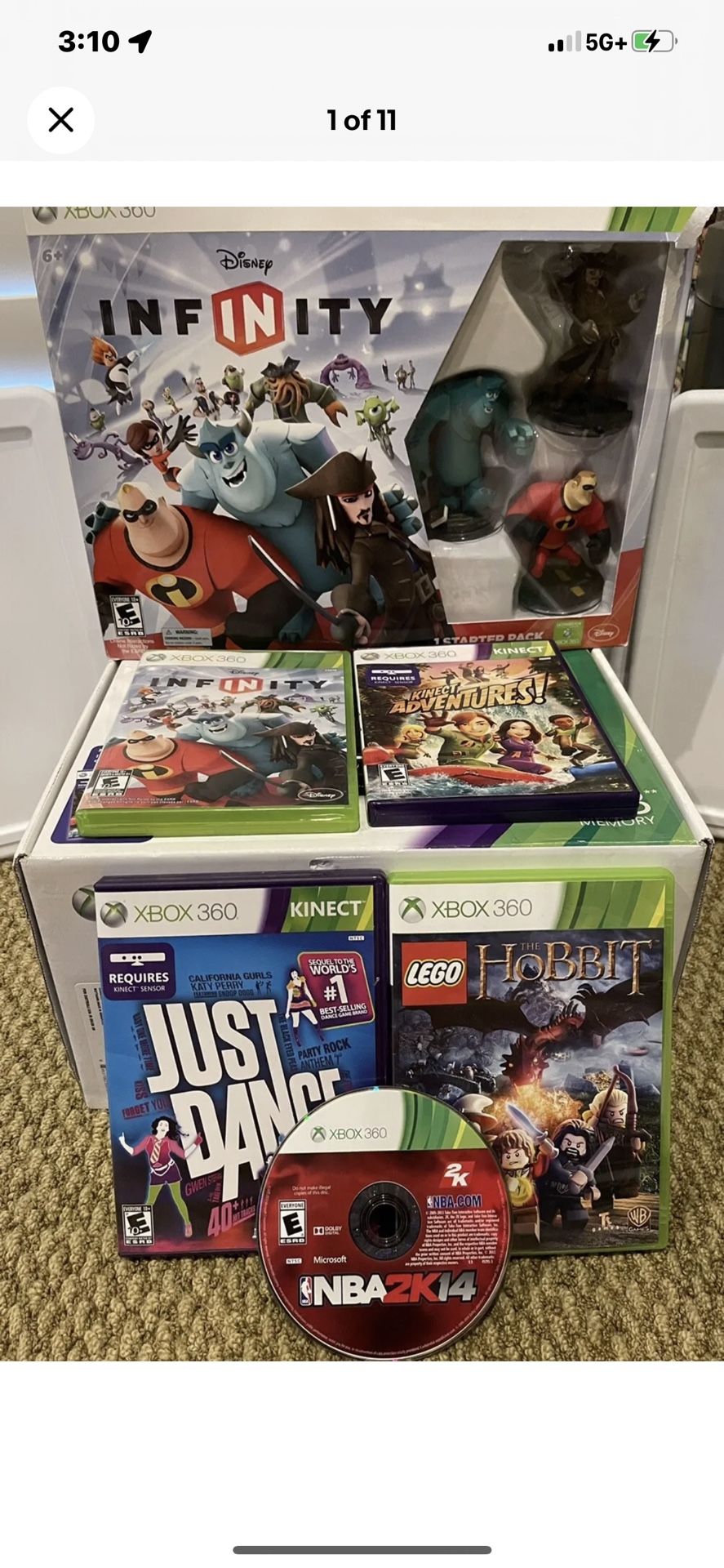 Microsoft Xbox 360 4GB Kinect Bundle Games Disney Infinity Pack