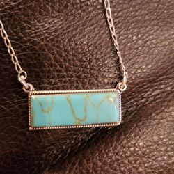 Kingman Turquoise Bar Necklace 