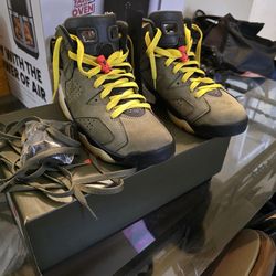 Air Jordan 6 Travis Scott Olive Size 7.5