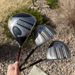 3 GOLF WOOD Set ORLIMAR 9.5° DRIVER + ORLIMAR 11° & 15° Fairway Regular Flex Graphite 
