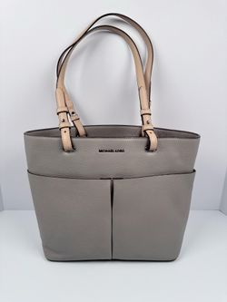 Michael Kors Bedford Women's Pebbled Leather Medium Tote Handbag Tan/Gray