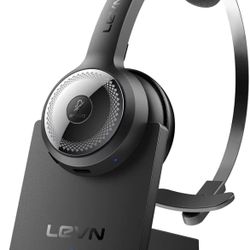 Bluetooth 5.0 Headset, Wireless Headset with Microphone (AI Noise Cancelling), 35Hrs Bluetooth Headphones with USB Dongle for PC, Suitable for Re