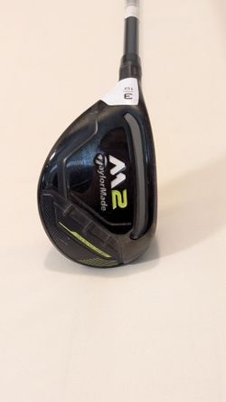 LH TAYLORMADE M2 #3 HYBRID 19* REAX 65 R. FLEX GRAPHITE SHAFT W/ TAYLORMADE GRIP Including a head cover