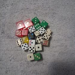23pcs Game Dice Mirage Casino  Las Vegas  Craps BIcycle Different Sizes 