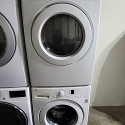 LG Front Loading Washer And Stackable Gas Dryer Set 