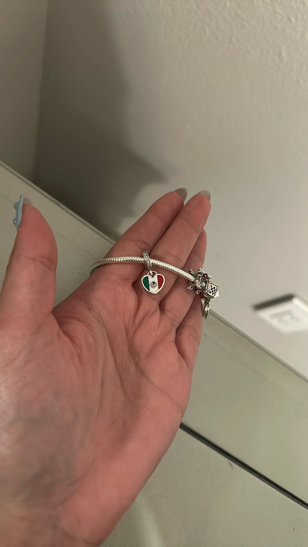 Pandora Mexican Flag Heart Charm