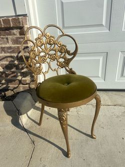 Kessler Vintage Gold Metal Vanity Chair