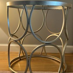Set of 2 silver leaf side tables