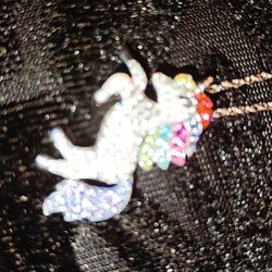 Unicorn Swarovski crystal necklace  