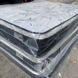 ✨Mattress Pillow Top All Sizes ✨ 🔷12” inches tall 🔶All sizes 🟠Queen sizes $200 🟡Full sizes $180 🟢Twin sizes $150 🔵Cal king $330 🟣E. King $330