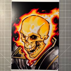 Ghost Rider 7x10 Art Print Signed by Chad Hardin with COA
