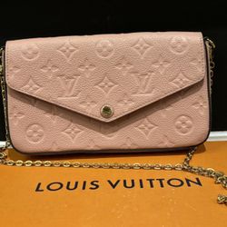LV Félicie Pochette Rose Poudre Empreinte Leather 3 IN 1 SET
