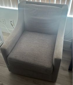 Gray Fabric Upholstered Accent Chair