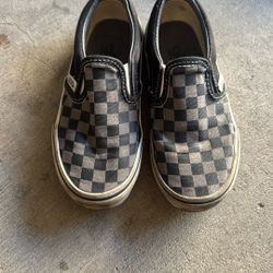 Black and Grey Checkered Vans