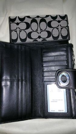 Coach Signature checkbook wallet