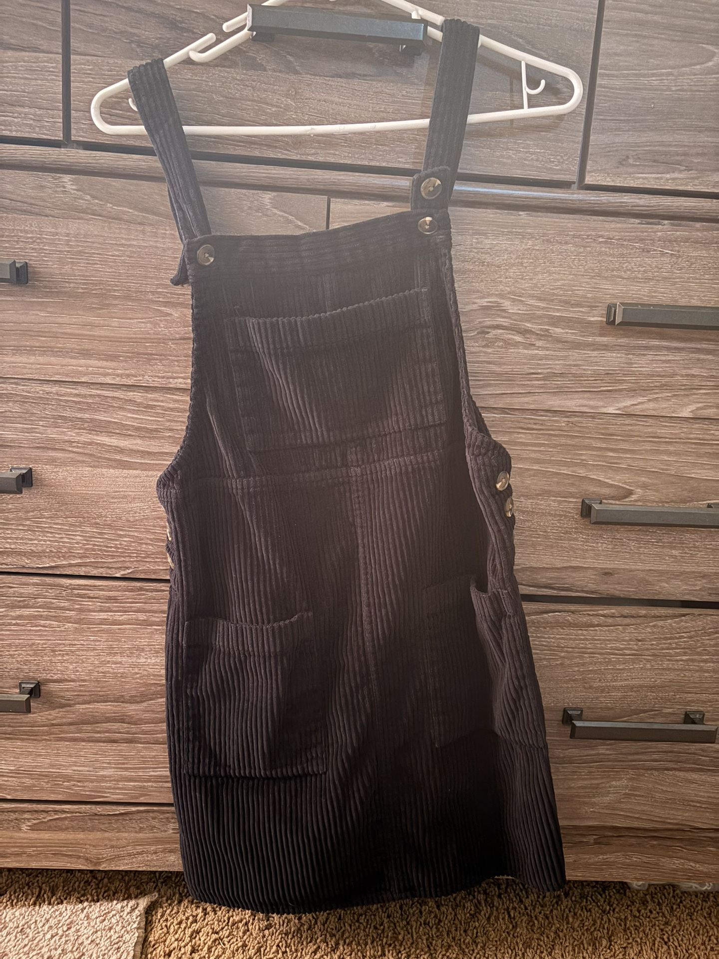 Black overall dress