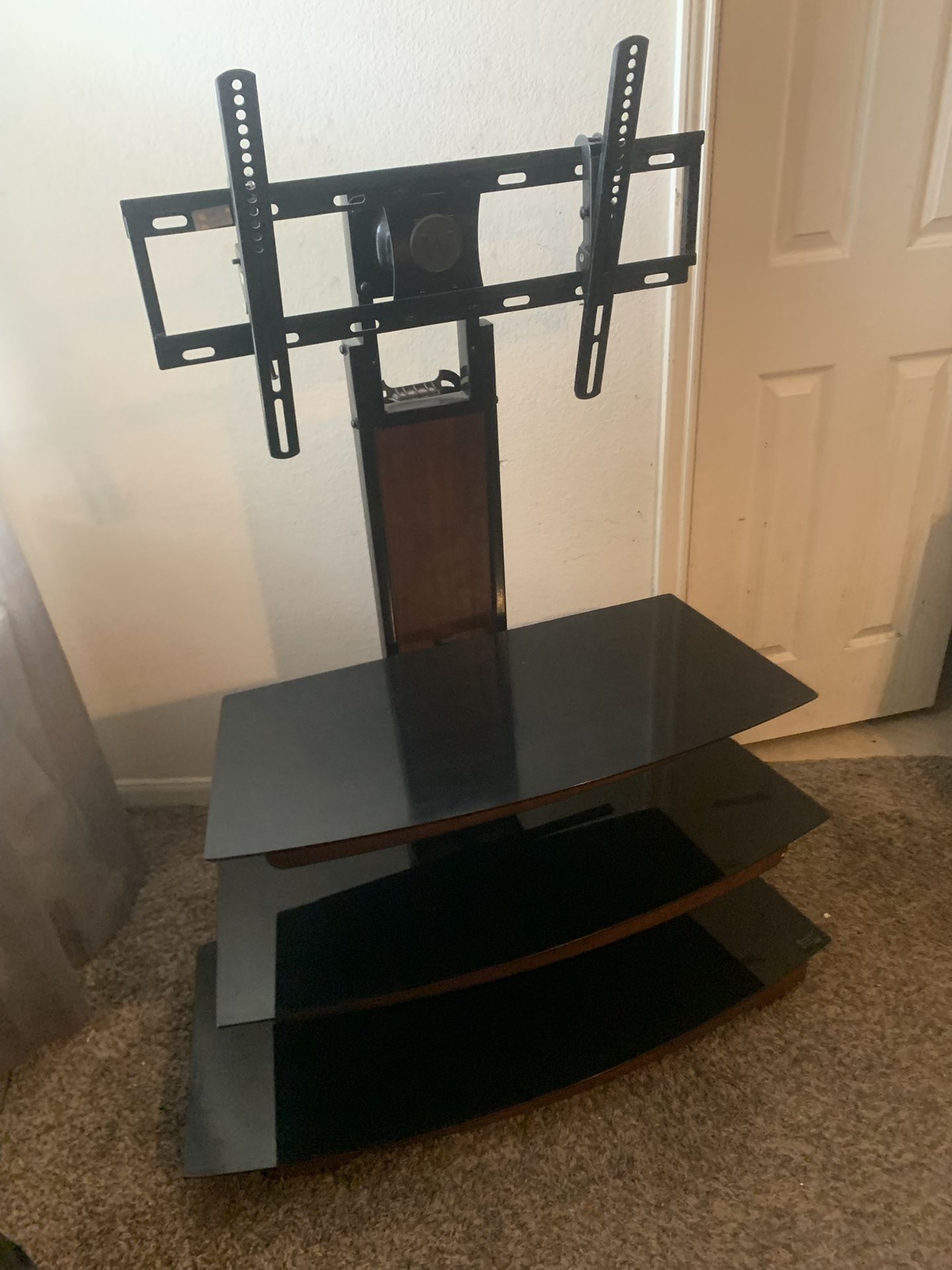 Tv Stand With Mount With Glass Shelves