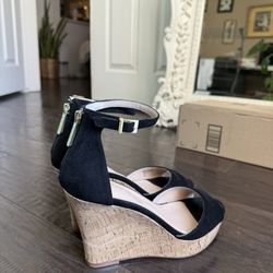 Black Suede Wedges 