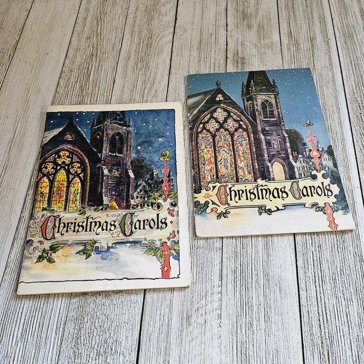 Set of 2 Vintage Christmas Carols Song Books by the John Hancock Mutual Life Insurance Company of Boston, Massachusetts. Two Different Song Ensemble S