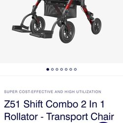 2 In 1 Rollator-transport Chair