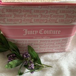 New Large Leather Juicy Couture Large Travel Cosmetic Bag