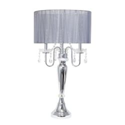 $99 Lalia Home 31” Chrome Crystal Table Lamp 