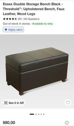 $65 OBO | Black Storage Bench