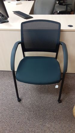 Black Rolling Guest Chair