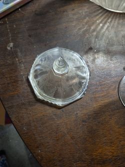 vintage clear glass center-handled serving tray