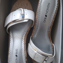 White Wedges With Buckle 
