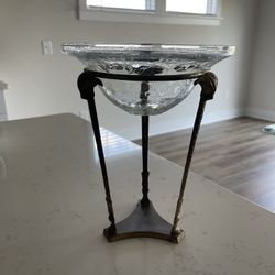 Brass And Cracked Looking Glass Decorate Piece