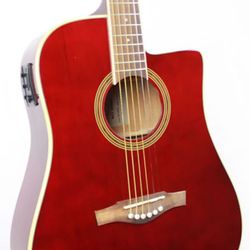 EKO ITALIAN DESIGNED ACOUSTIC ELECTRIC GUITAR WITH BUILT IN TUNER VOLUME AND BASS