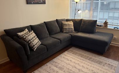 2-Piece Sectional Couch with Chaise (Slate Grey)