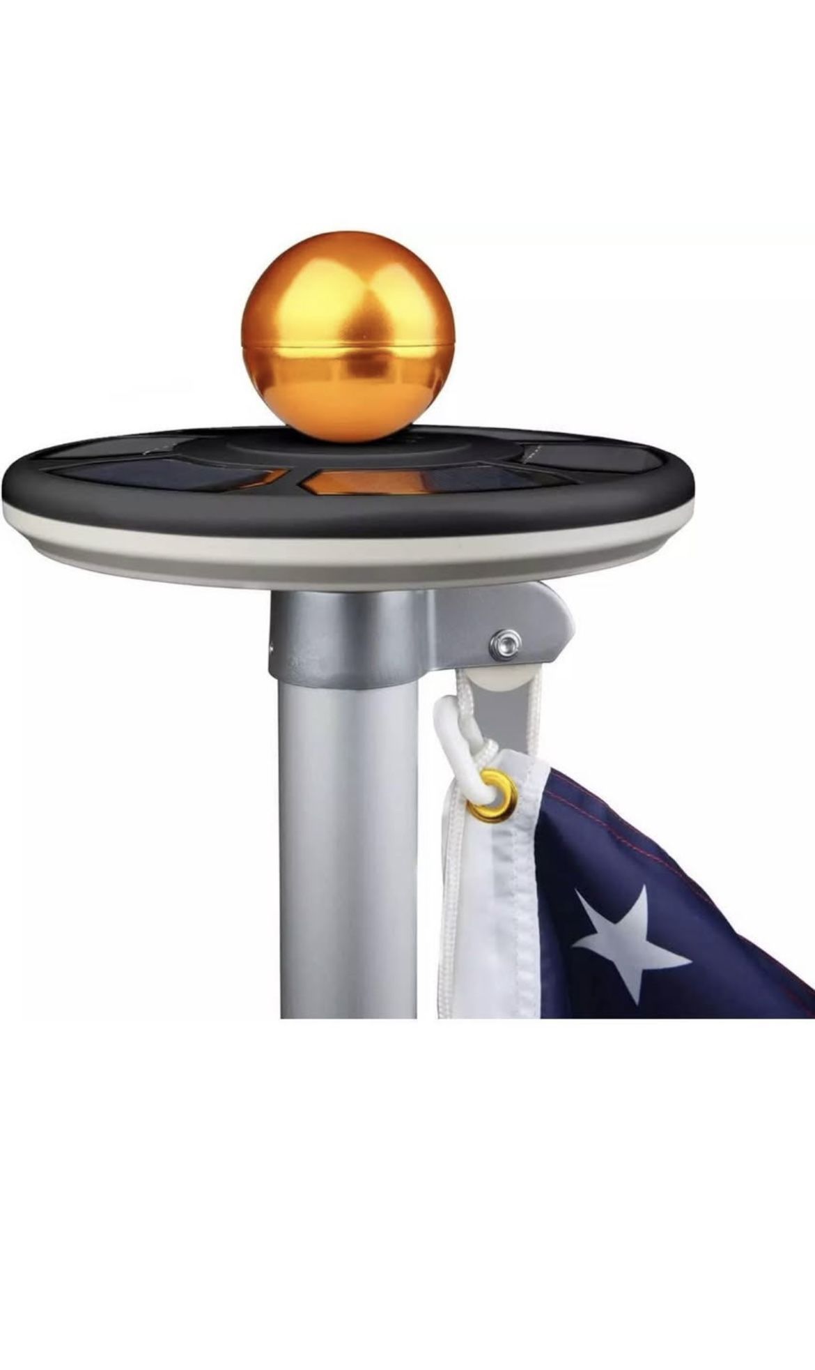Sunnytech 2024 3rd Generation Black - Solar Power Flag Pole Flagpole Light Guarantee - Biggest Size