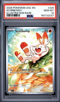 PSA 10 SCORBUNNY Illustration Rare Pokemon Card Ascended Heros
