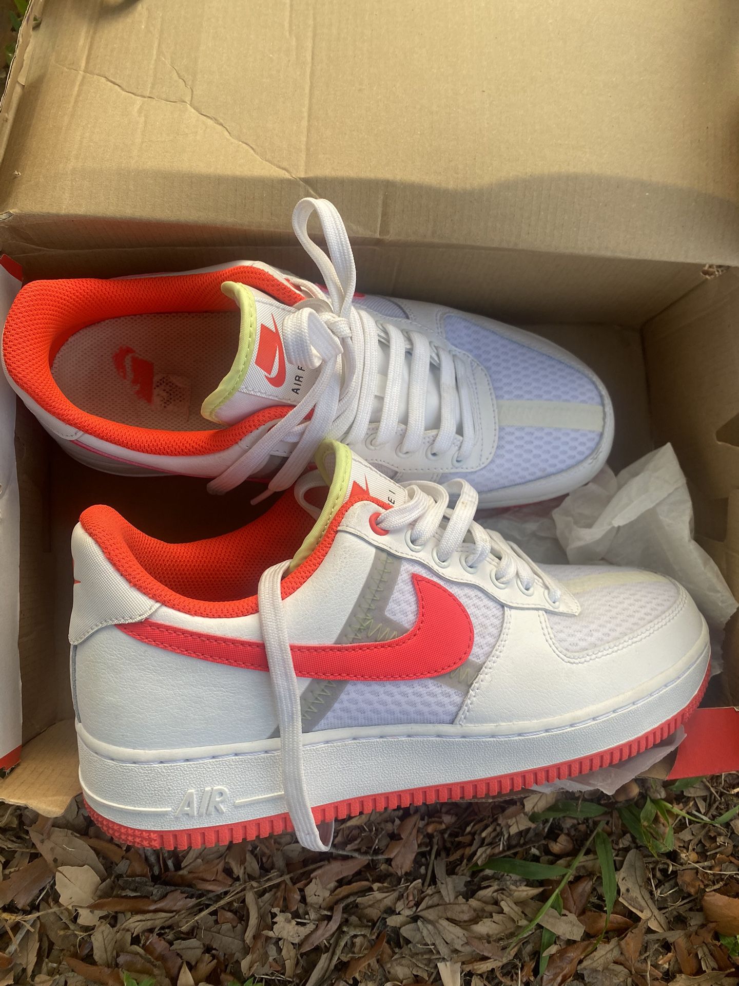 men's nike air force 1 low 'transparent white crimson