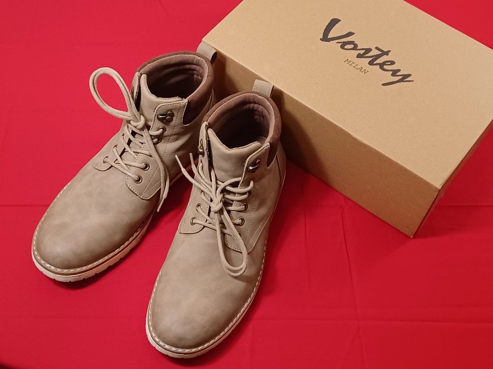 Vostey Men's Casual Hiking Boot, Khaki, 9.5