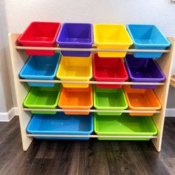 Kids Toy Storage Organizer with Color Bins (31 x 34)