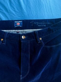 Limited Edition Giorgio Armani x Bugatti Men’s Navy Velvet Pants