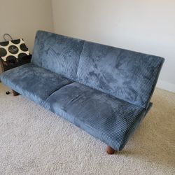 Dusty Blue Corduroy Futon