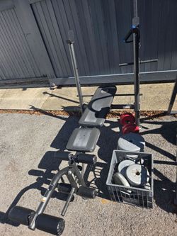 Weight bench with sand weights