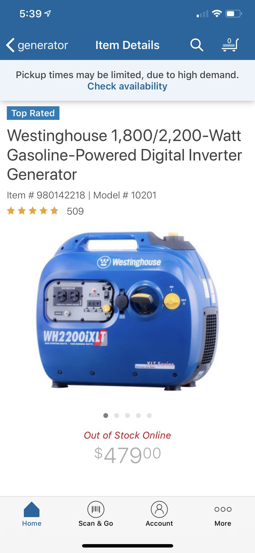 Westinghouse Gas-Powered Digital Inverter Generator